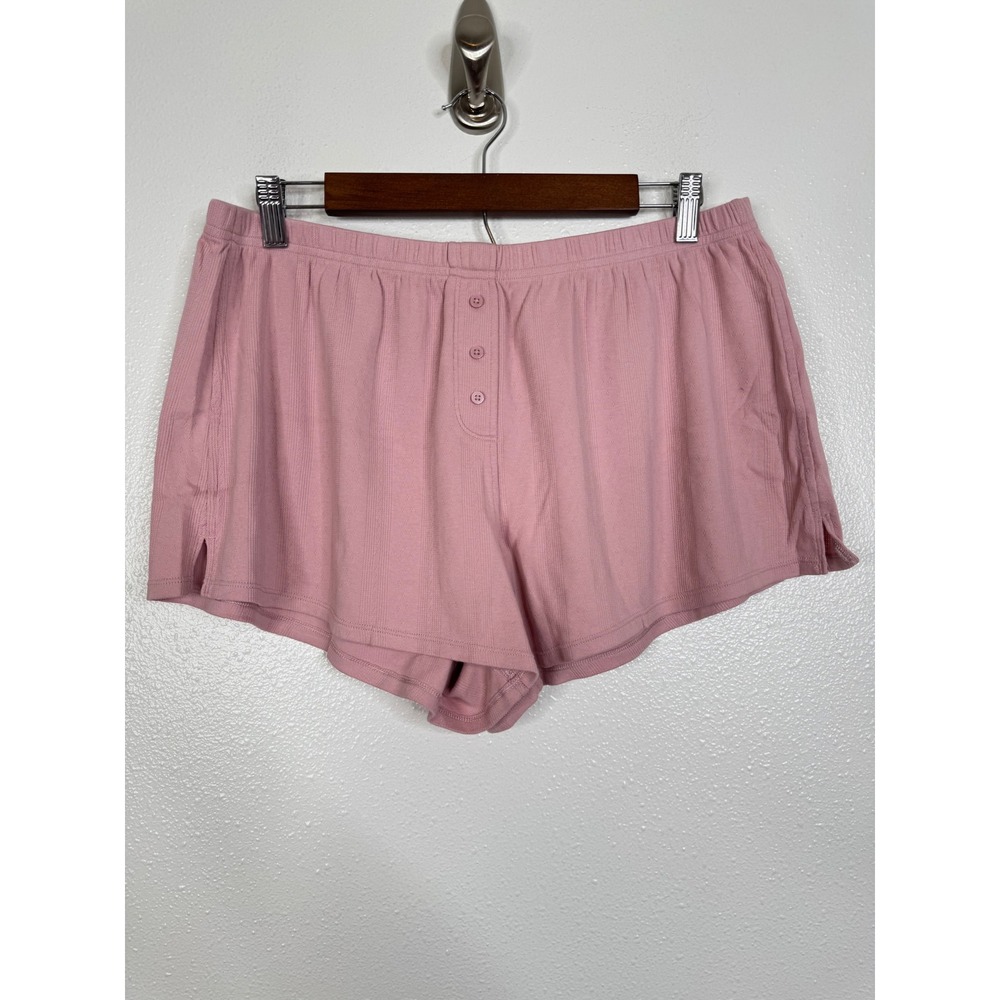 Lululemon Pink Pointelle Ribbed Knit Lounge Sleep Shorts Womens Size 10